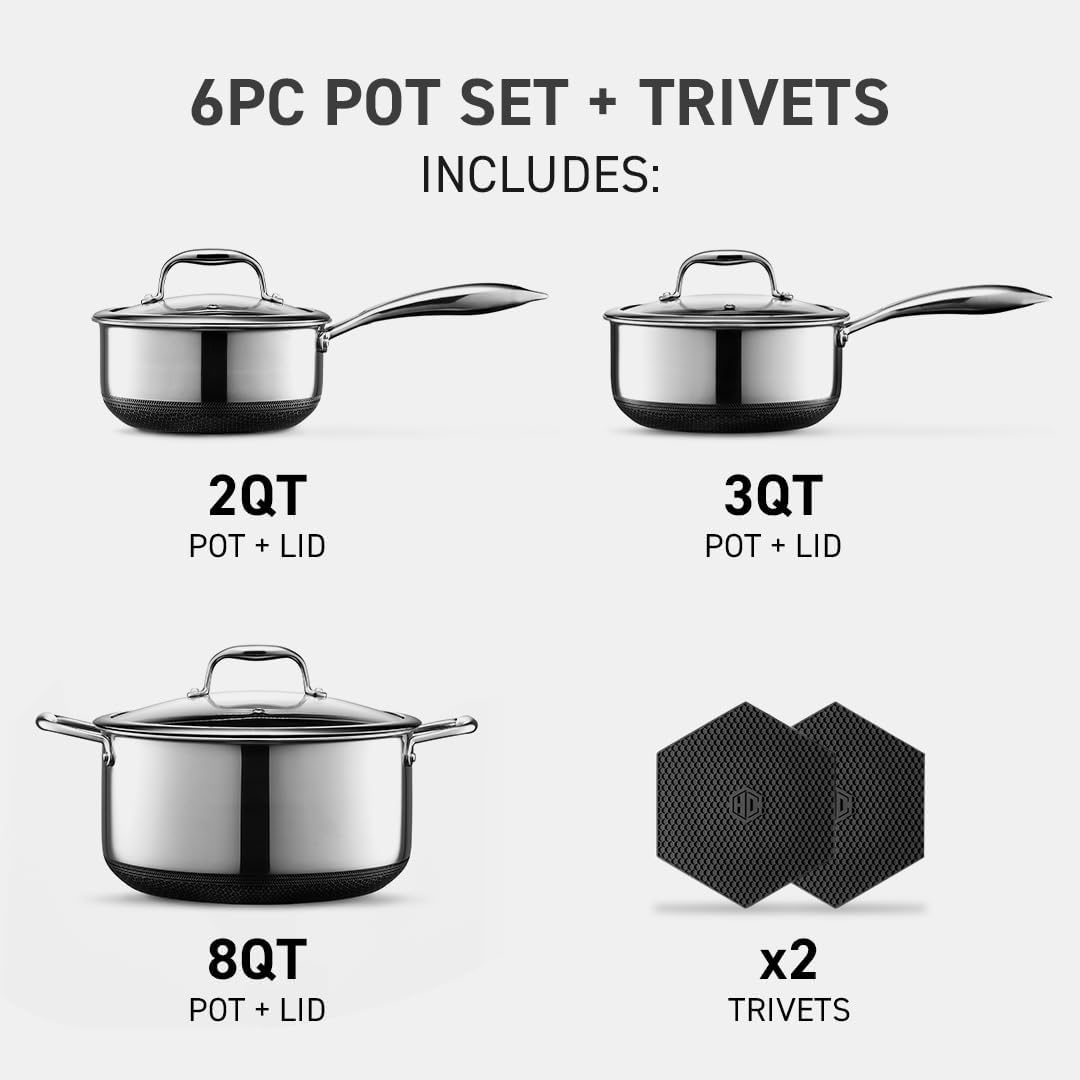 HexClad 12 Piece Hybrid Stainless Steel Cookware Set - Fluff this